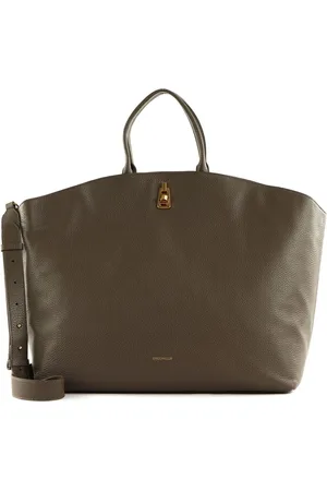 Coccinelle Leren Schoudertas Shopper Magie Soft Handbag Grained Leather Bruine
