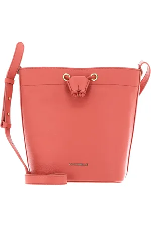 Coccinelle Leren Schoudertas Lea Shoulder Bag Grained Leather Oranje