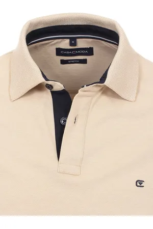 Casa Moda Polo Shirt Comfort Fit Effen Stretch Beige - 3XL
