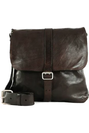 Campomaggi Leren Schoudertas Saturno Crossbody Bag Donkerbruin