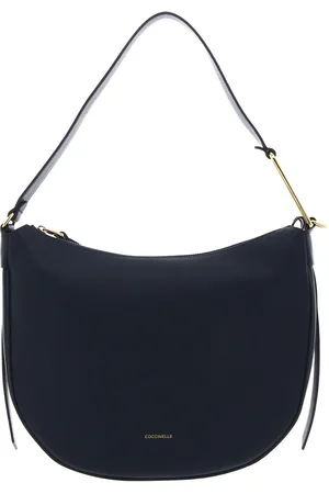 Coccinelle Leren Schoudertas Priscilla Handbag Grained Leather Donkerblauw