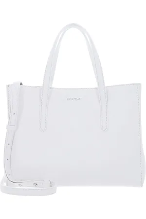 Coccinelle Leren Handtas Schoudertas Swap Handbag Grained Leather Wit