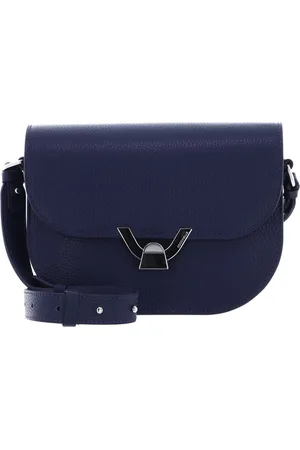 Coccinelle Leren Schoudertas Dew Crossbody Grained Leather Blauw