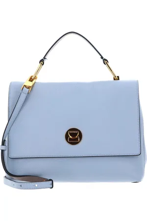 Coccinelle Leren Handtas Schoudertas Liya Handbag Lichtblauw