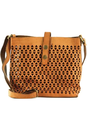 Campomaggi Leren Schoudertas Crossbody Bag Lichtbruin