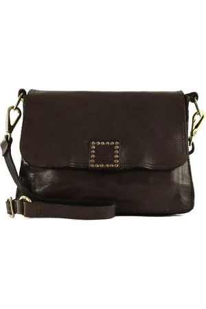 Campomaggi Leren Schoudertas Leto Crossbody Bag Donkerbruin