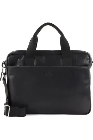 Mano Leren Business tas Schoudertas Don Paolo Business Bag Large Zwart