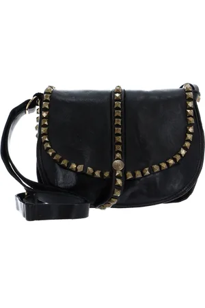 Campomaggi Leren Schoudertas Crossbody Medium Zwart