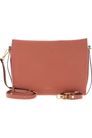 Coccinelle Leren Schoudertas Boheme Grana Double Shoulder Bag Roze