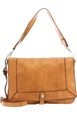 Campomaggi Leren Schoudertas Crossbody Bag Medium Lichtbruin