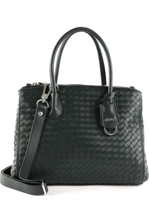 Abro+ Leren Business tas Schoudertas met laptopvak Leather Piuma Weaving Businessshopper Busy Blauw