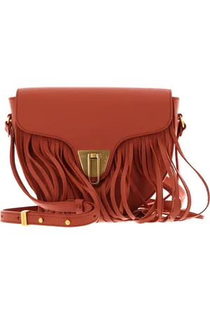 Coccinelle Leren Schoudertas Avondtas Beat Frange Crossover Bag Bruine
