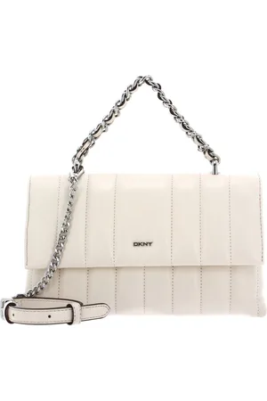DKNY Leren Schoudertas Avondtas Seva MD Shoulder Bag Crème