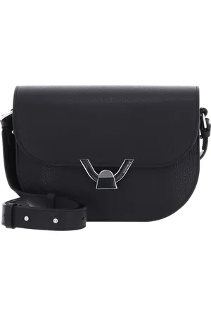Coccinelle Leren Schoudertas Dew Crossbody Grained Leather Zwart