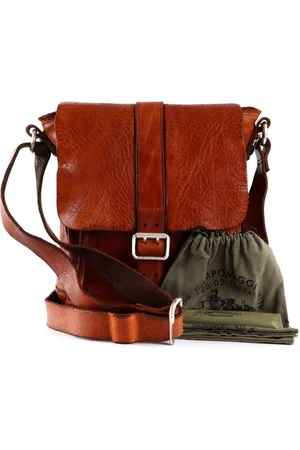 Campomaggi Leren Schoudertas Saturno Crossbody Bag Bruine