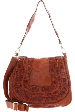 Campomaggi Leren Schoudertas Crossbody Medium Terracotta
