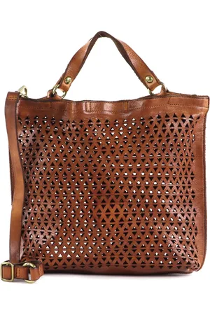 Campomaggi Leren Schoudertas Handtas Shopping Bag Bruine
