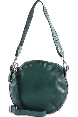 Campomaggi Leren Schoudertas Circle Crossbody Bag Petrol