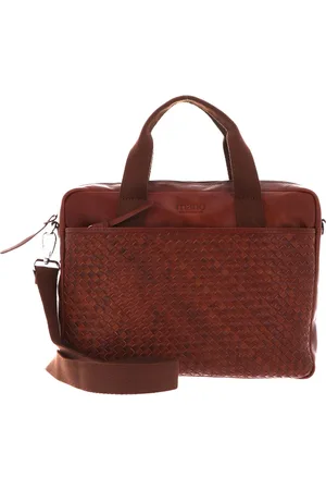 Mano Leren Business tas Schoudertas Don Luca Business Bag Bruine