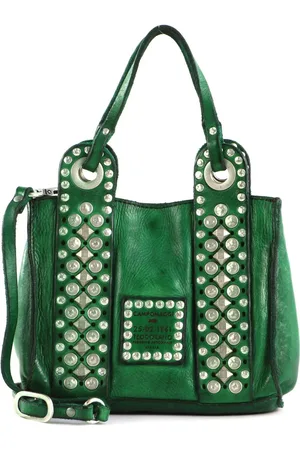 Campomaggi Leren Schoudertas Handtas Crossbody Bag Mini Groene