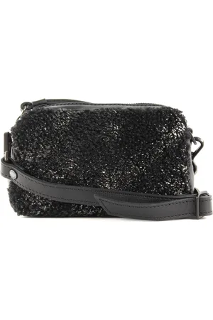 Caterina Lucchi Leren Schoudertas Cosmetische tas Veronese Pochette Zwart