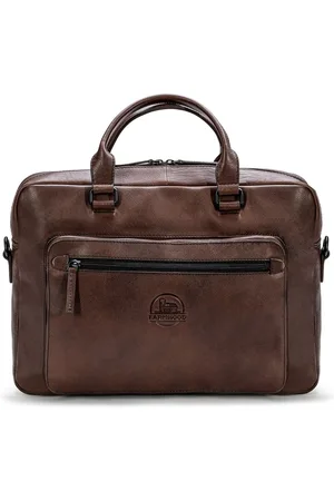 FARMHOOD Leren Business tas Laptoptas met laptopvak Memphis Briefcase RV 1F Donkerbruin