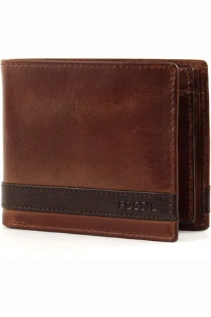 Fossil Leren Portemonnee Quinn Coin Pocket Bifold Bruine