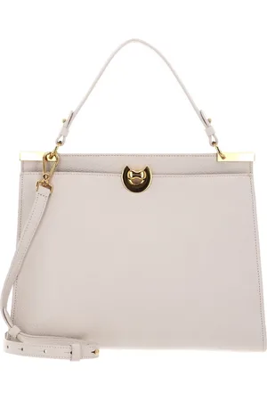 Coccinelle Leren Handtas Schoudertas Binxie Handbag Grained Leather Crème