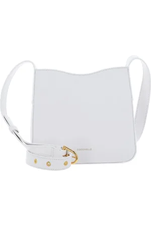 Coccinelle Leren Schoudertas Dazz Mini Bag Grained Leather Wit