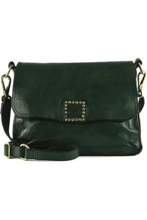 Campomaggi Leren Schoudertas Leto Crossbody Bag Donkergroen