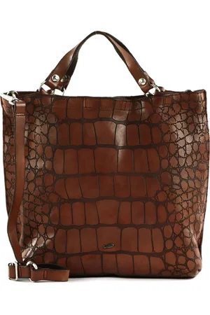 Campomaggi Leren Schoudertas Shopper Centaurus Shopping Bag Bruine