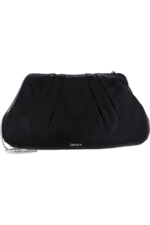DKNY Leren Koppeling Schoudertas Presley Clutch Zwart