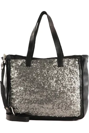 Caterina Lucchi Leren Shopper Schoudertas Hakea Shopping Bag Zilverkleurig