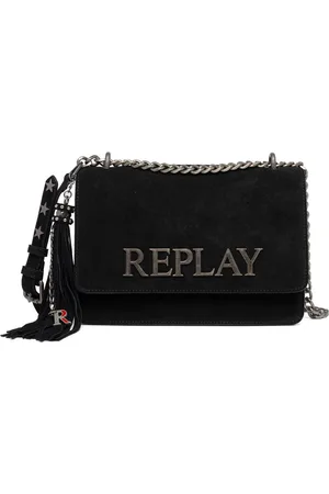 Replay Leren Schoudertas Crossbody Bag Zwart