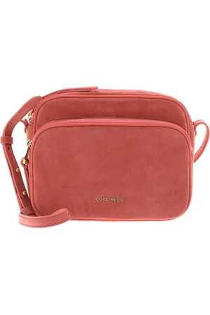 Coccinelle Leren Schoudertas Lea Suede Shoulder Bag Oranje