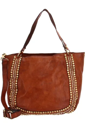 Campomaggi Leren Schoudertas Shopper Shoulder Bag Terracotta