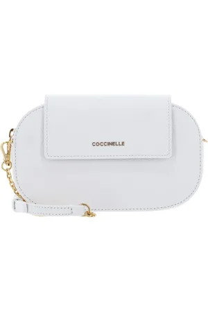 Coccinelle Leren Schoudertas Faint Mini Bag Grained Leather Wit