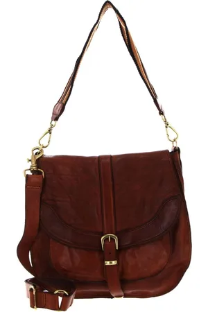 Campomaggi Leren Schoudertas Shoulder Bag With Buckle Bruine