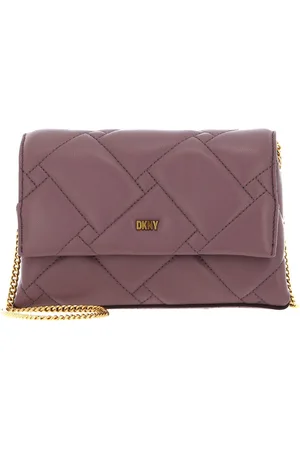 DKNY Leren Avondtas Schoudertas Willow Clutch Crossbody Oud roze