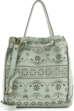 Caterina Lucchi Leren Schoudertas Shopper Matera Shopping Bag Grijs