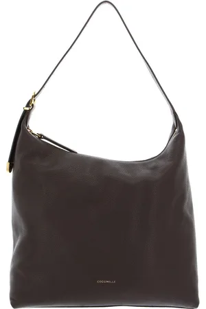 Coccinelle Leren Schoudertas Gleen Handbag Donkerbruin