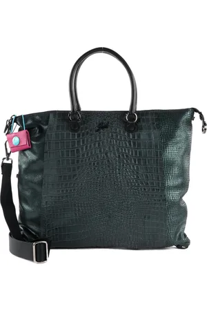 Gabs Leren Schoudertas Handtas Bellona Flat Bag Groene