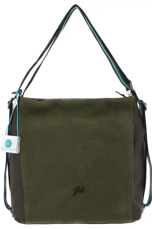 Gabs Leren Schoudertas Rugzak Aissa TG Momu Black Shoulder Bag Olijfgroen