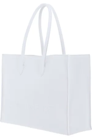 Coccinelle Leren Handtas Myrtha Maxi Log Handbag Grained Leather Wit