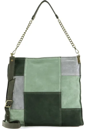 Caterina Lucchi Leren Schoudertas Angelika Kauffman Shopping Bag Groene