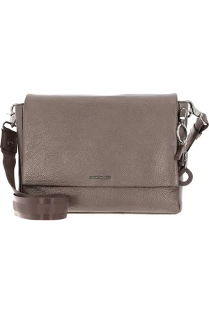 Mandarina Duck Leren Schoudertas Mellow Lux Messenger Goudkleurig