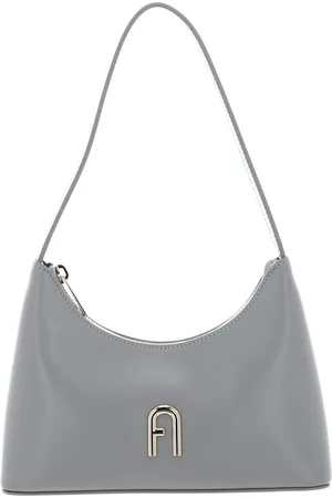 Furla Leren Schoudertas Avondtas Diamante Mini Shoulder Bag Lichtgrijs