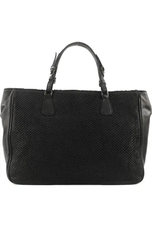 Caterina Lucchi Leren Handtas Schoudertas Agnello Crossover Bag Zwart