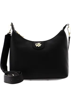 DKNY Leren Schoudertas Handtas Carol Pouchette Zwart