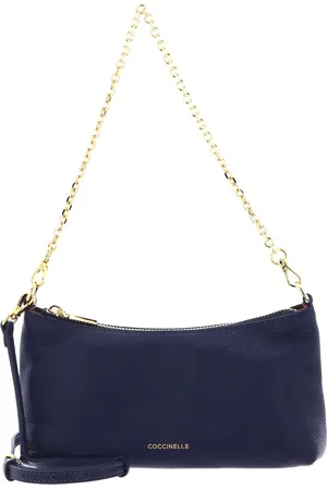 Coccinelle Leren Schoudertas Aura Mini Bag Grained Leather Blauw